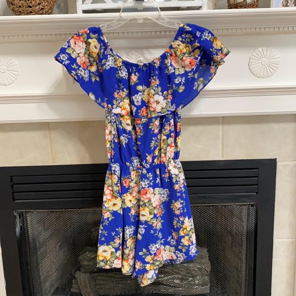 Blue Floral Romper